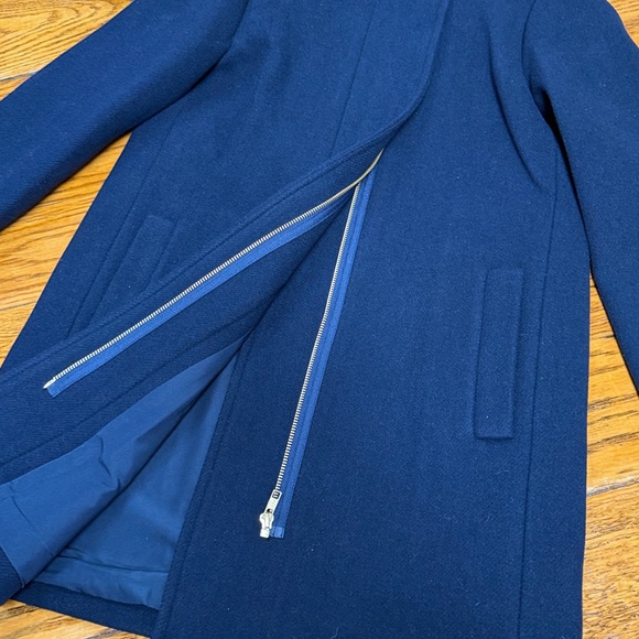 J. Crew Navy Blue wool zip front jacket.  New with tag. Size 2. - Picture 9 of 12